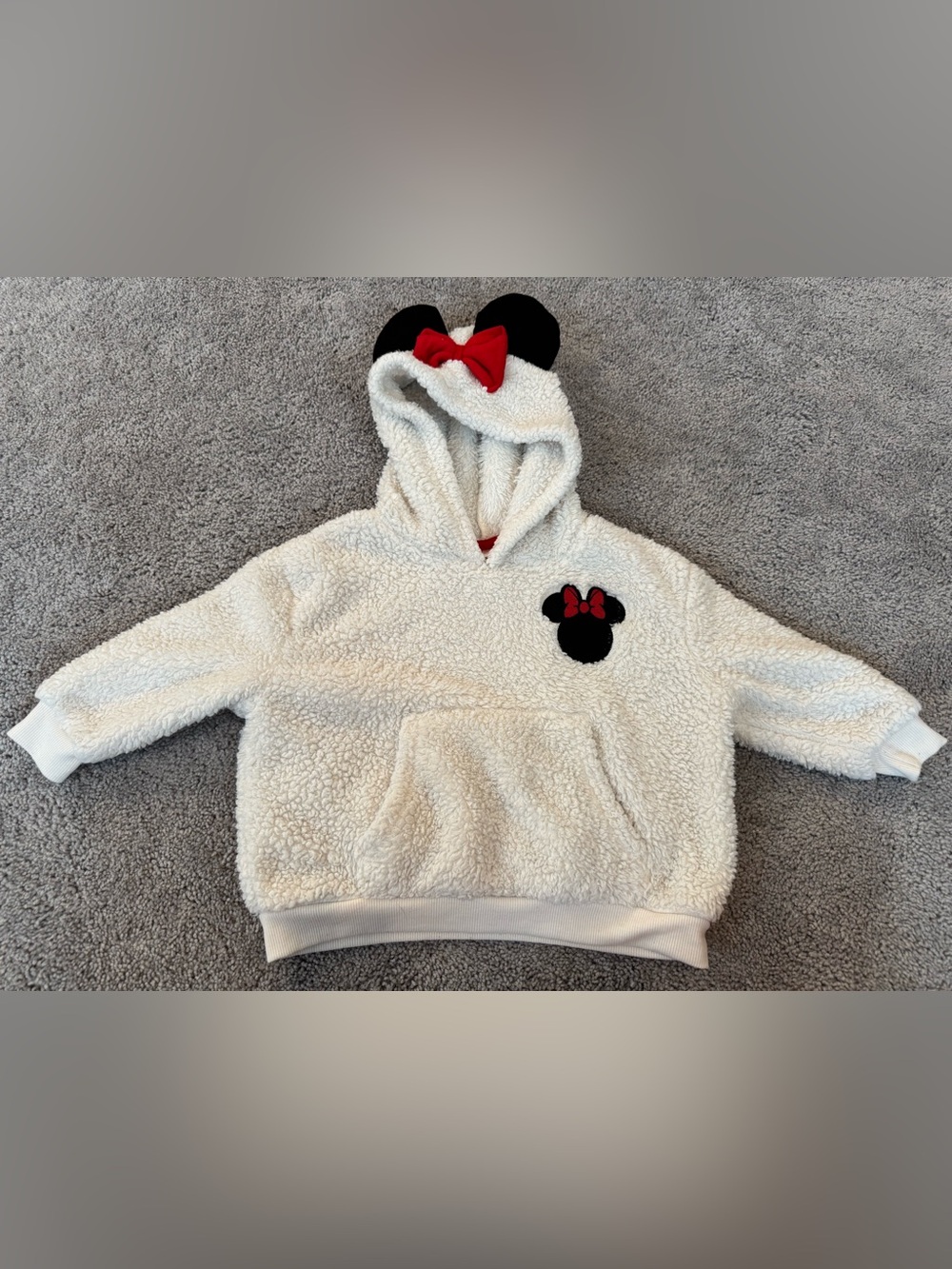 Disney Minnie Mouse Toddler Girls Plush Hoodie